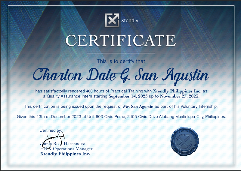 Xtendly-Certificate